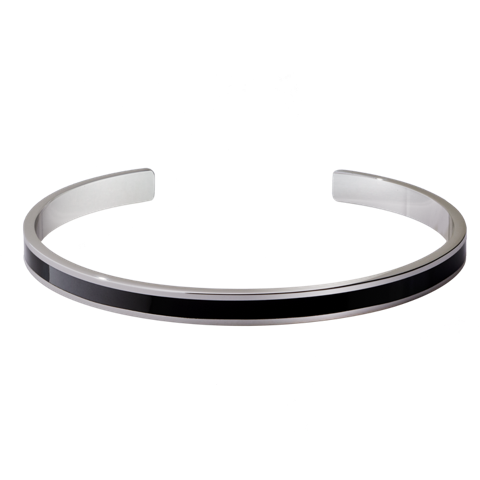 Bangle armring - Rhodium/Black